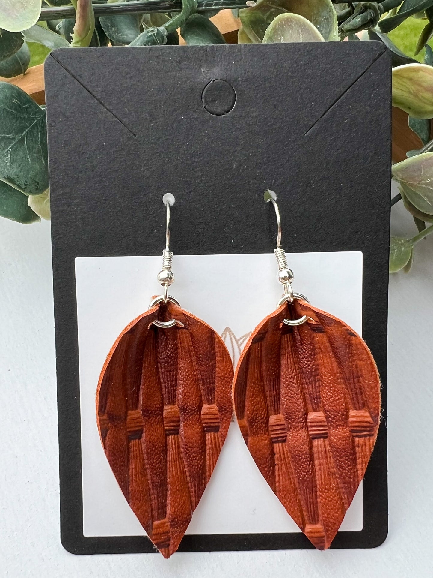 Faux Leather Pinched Earrings