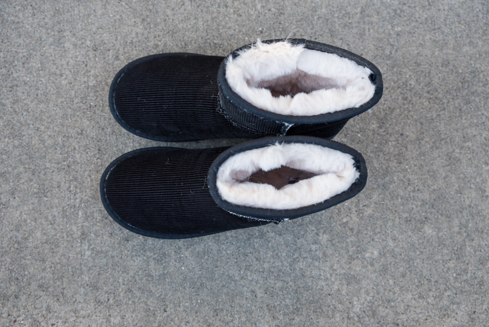 Comfort Boots in Black Corduroy