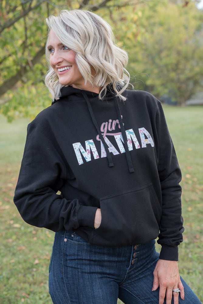 Girl Mama Graphic Hoodie in Black