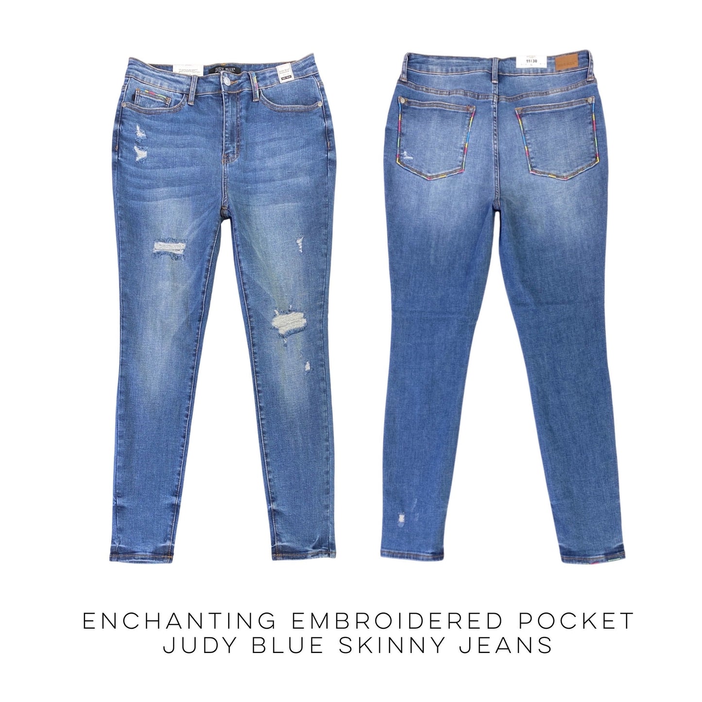 Enchanting Embroidered Judy Blue Skinny Jeans