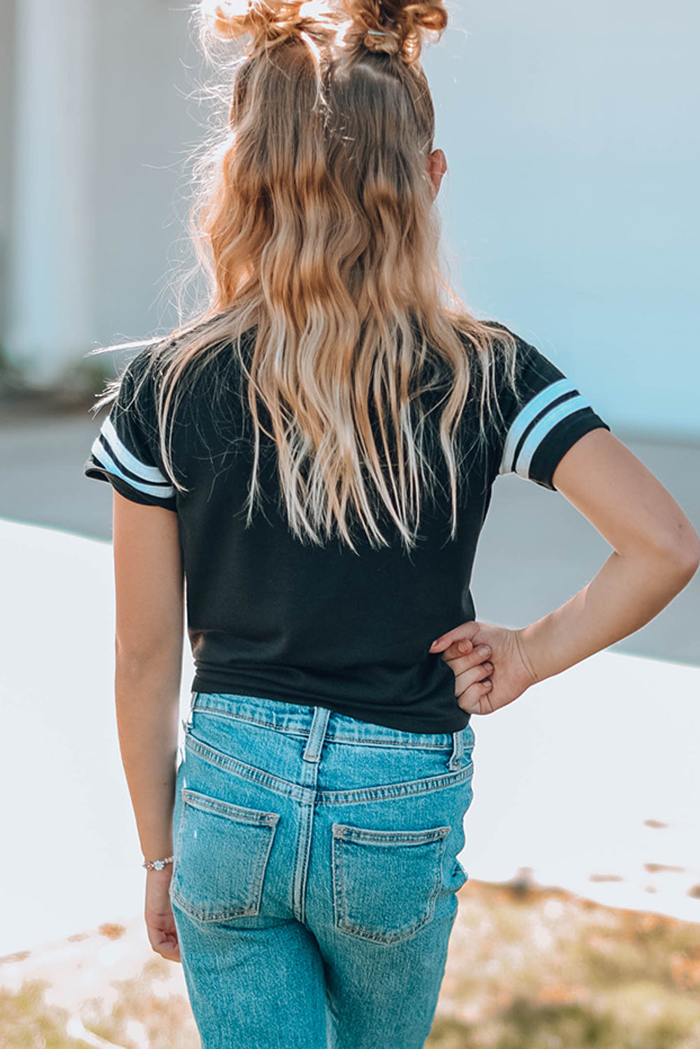 Striped Tie Front T-Shirt