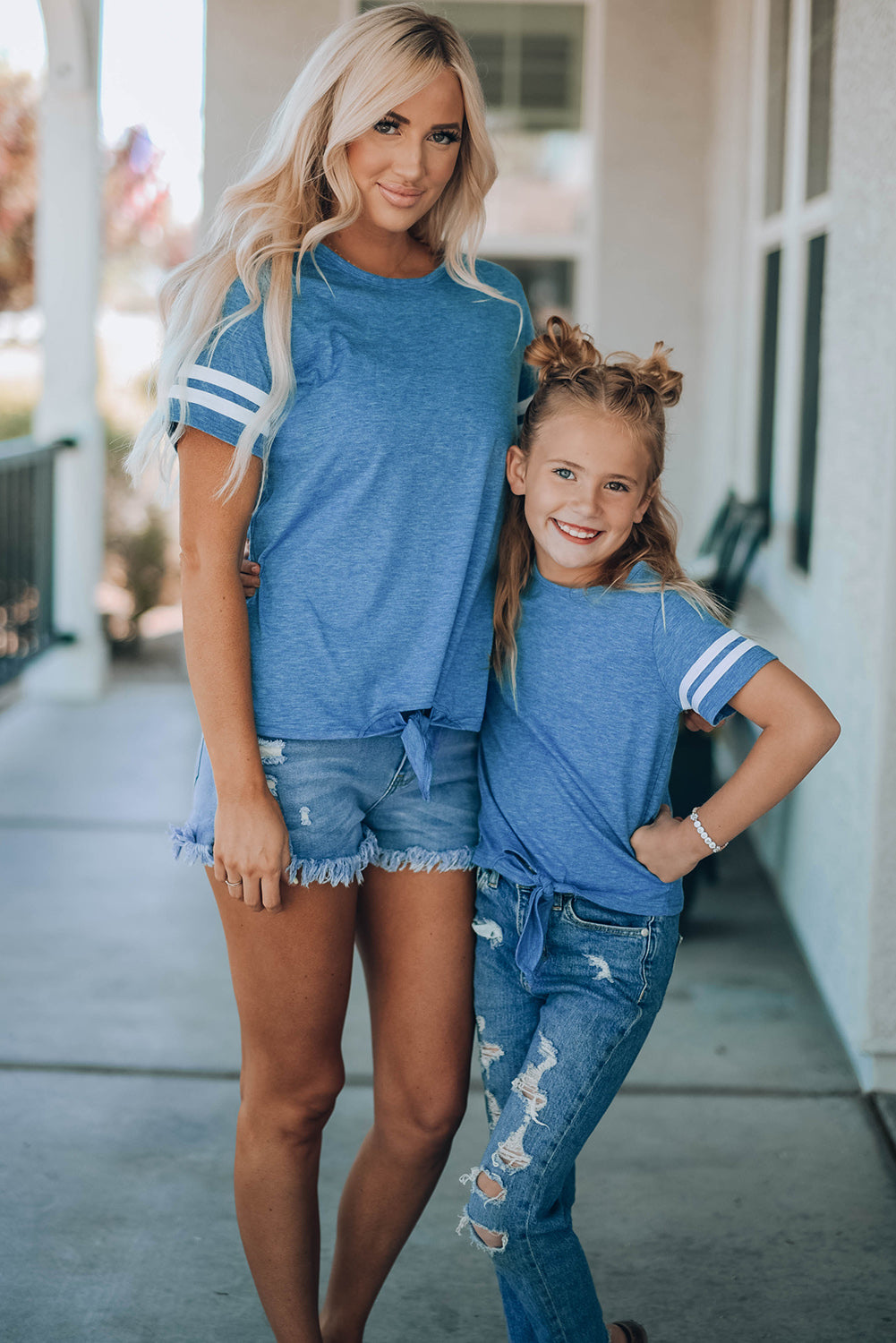 Striped Tie Front T-Shirt